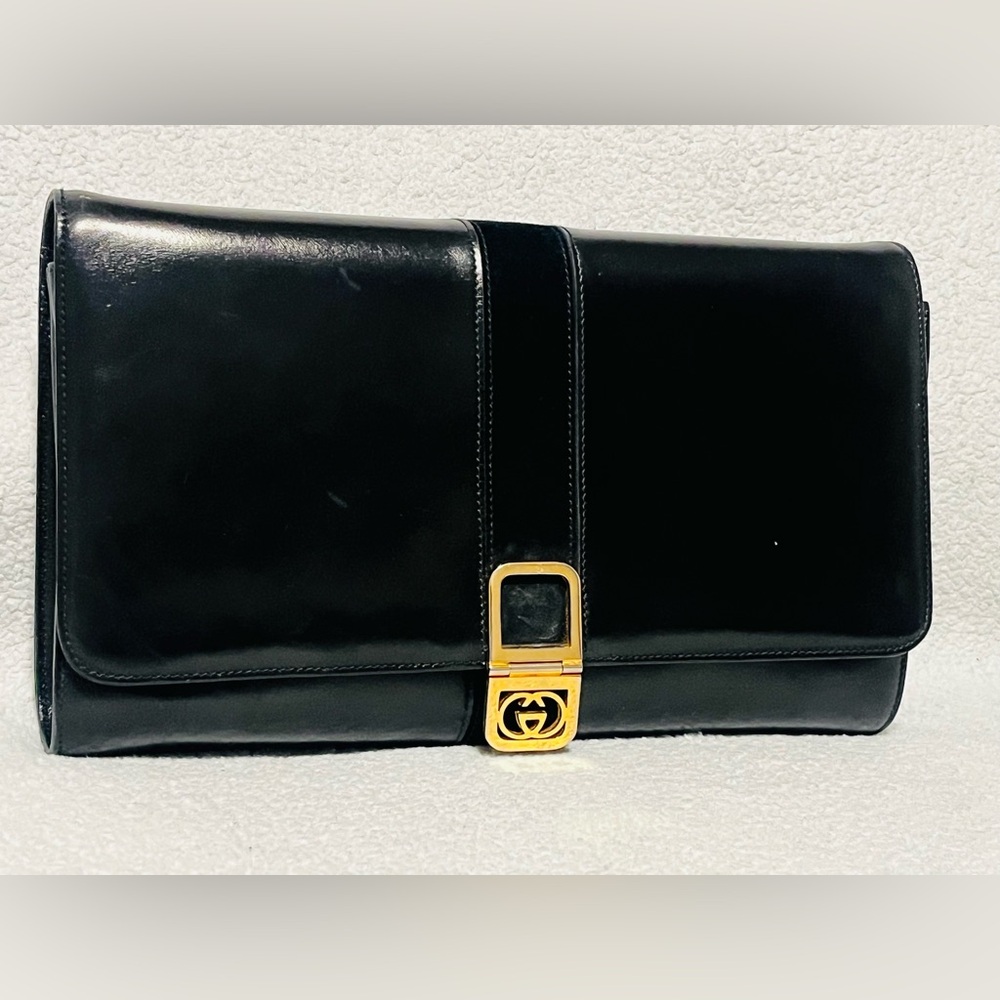Gucci Vintage Interlocking GG Black Clutch/Crossbody Bag - Picture 14 of 14